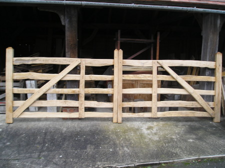 Paired Cleft Oak Gate